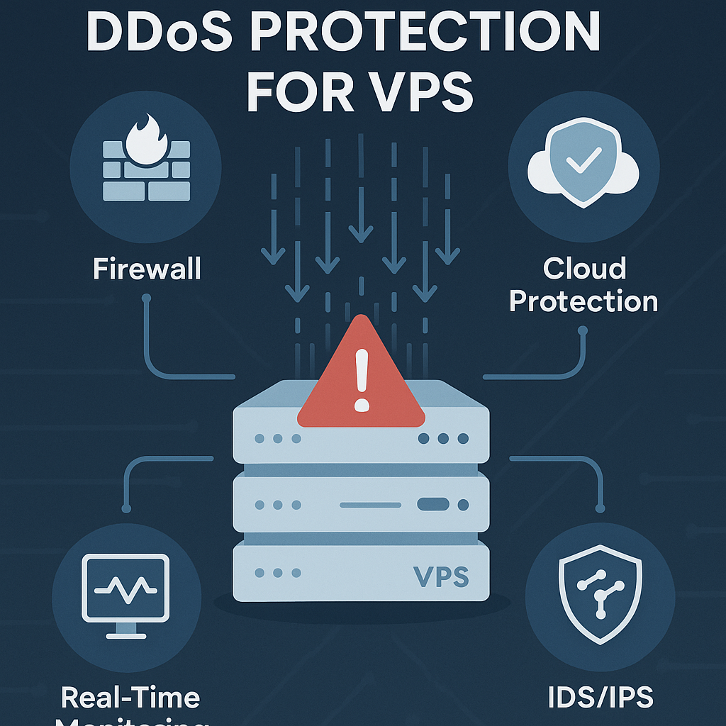 DDoS protection system dashboard for VPS server